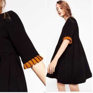 ZARA Trafaluc Collection Black Pleated Dress